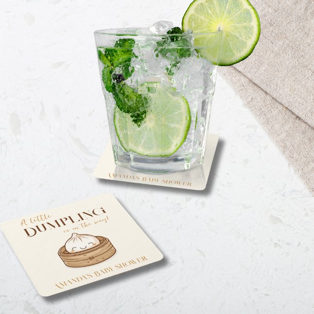 Posavasos Cuadrado De Papel El pequeño tambaleante Kawaii Baby Shower asiático (Subido por el creador)