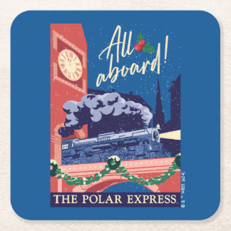 Posavasos Cuadrado De Papel El Polar Express - ¡Todos a bordo!