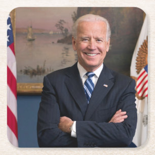 Posavasos Cuadrado De Papel El presidente estadounidense Joe Biden como senado