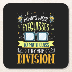 Posavasos Cuadrado De Papel El Profesor Siempre Lleva Lentes De Ojo A La Clase