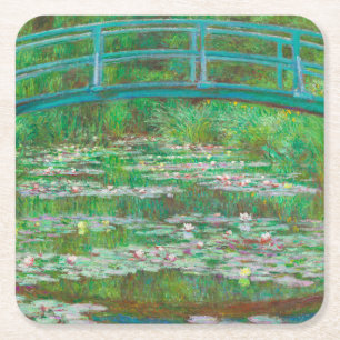 Posavasos Cuadrado De Papel El puente japonés de Claude Monet