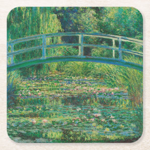 Posavasos Cuadrado De Papel El puente japonés (estanque de lirio-agua), Monet