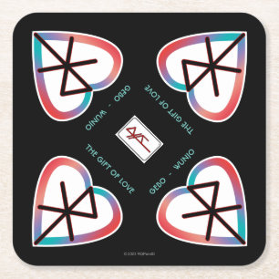 Posavasos Cuadrado De Papel El regalo del amor Bindrune