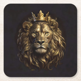 Posavasos Cuadrado De Papel ¡El Rey! El no tan cobarde león de Oz