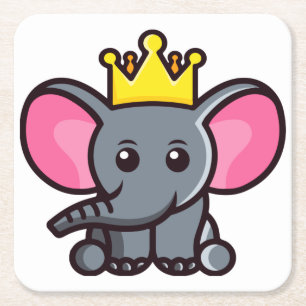 Posavasos Cuadrado De Papel El rey elefante