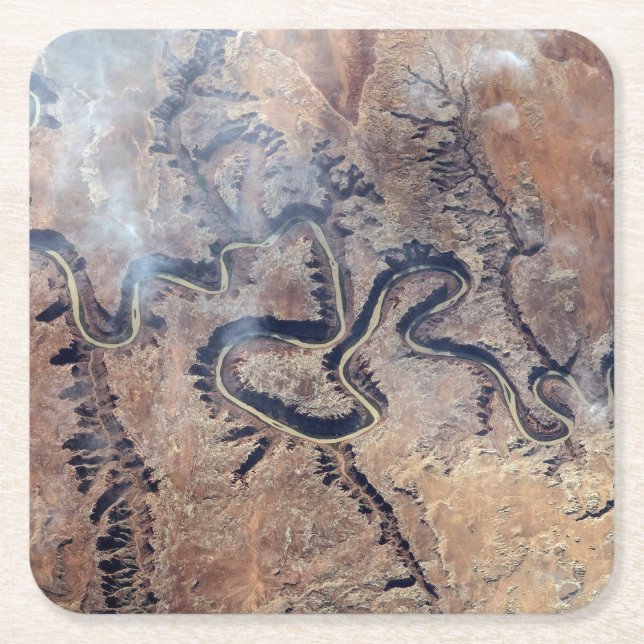 Posavasos Cuadrado De Papel El Río Verde Y Sus Cañones Tributarios En Utah (Anverso)