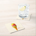 Posavasos Cuadrado De Papel El Scoop de Jessica. Sonríe. Repite.<br><div class="desc">¡Añade una primicia de diversión a tu mesa fiesta! Estas encantadoras posavasoras de papel presentan un divertido diseño de helados pastel y la alegre frase "Jessica's Scoop. Sonríe. Repita."—perfecto para fiestas de cumpleaños, eventos de postre o reuniones soleadas. Imprimidas en papel duradero con colores vivos, son ideales para proteger sus...</div>