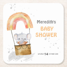 elefante bebé en globo, ducha de bebé, escayola de