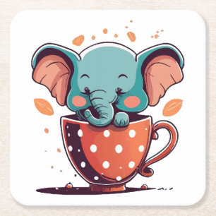 Posavasos Cuadrado De Papel Elegancia de elefante