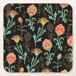 Posavasos Cuadrado De Papel Elegancia floral oriental sin inconvenientes