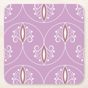 Posavasos Cuadrado De Papel Elegancia Giratoria: Geométrico Vintage