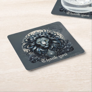 Posavasos Cuadrado De Papel Elegancia real, majestuosa mirada ornamentada cabe