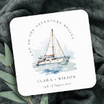 Posavasos Cuadrado De Papel Elegante Boda de la capa marina del barco de vela<br><div class="desc">Si necesita cualquier otro producto o personalización que coincida,  por favor envíe un mensaje a través de Zazzle.</div>