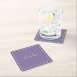 Posavasos Cuadrado De Papel Elegante Boda Lilac Lavender Classic Script<br><div class="desc">Una clásica y elegante retablilla de lavanda lila toma la montaña rusa, con caligrafía de guion. Perfecto para la novia moderna que tiene un romance formal. Ver suite aquí: https://www.zazzle.com/collections/elegant_lilac_lavender_classic_script_wedding-119845502590580190 Contacte con el diseñador para obtener productos a juego para completar la suite, O para las variaciones de color de este...</div>