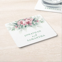 Elegante boda moderna rosa verde
