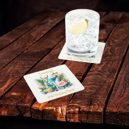 Posavasos Cuadrado De Papel Elegante Brunch Blueberry 30° cumpleaños