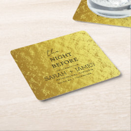 Posavasos Cuadrado De Papel Elegante Cena De Oro La Noche Anterior