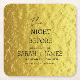 Posavasos Cuadrado De Papel Elegante Cena De Oro La Noche Anterior