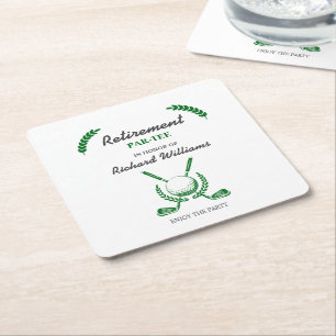 Posavasos Cuadrado De Papel Elegante club de golf de retiro Fiesta temático Wr
