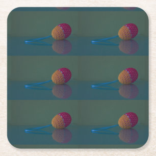 Posavasos Cuadrado De Papel Elegante Crochet Crochet Easter Egg Blue Green