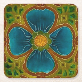 Posavasos Cuadrado De Papel Elegante estilo Art Nouveau moderno