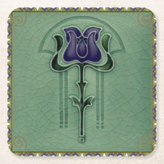 Posavasos Cuadrado De Papel Elegante estilo Art Nouveau moderno