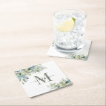 Posavasos Cuadrado De Papel Elegante Eucalyptus Greenery Floral Monograma<br><div class="desc">Elegante Eucalyptus Monograma Botánico de Papel Monográfico con un hermoso eucalipto verde y polvoriento verde verde y azul polvoriento y tipografía moderna. Fácil de personalizar con su información para una simple y elegante posavasos de nombre familiar. Póngase en contacto con nosotros en cedarandstring@gmail.com si necesita ayuda con el diseño o...</div>