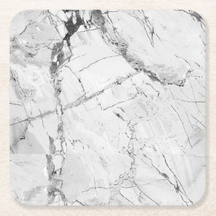 Posavasos Cuadrado De Papel Elegante Gris "Granite Haze Whorl" Mármol Textura