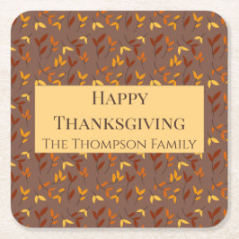 Posavasos Cuadrado De Papel Elegante hoja de otoño