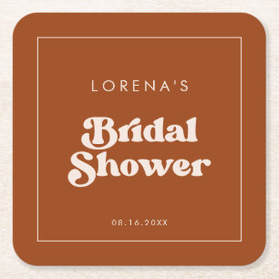 Posavasos Cuadrado De Papel Elegante lluvia de naranja quemada retro para desp
