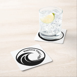 Posavasos Cuadrado De Papel Elegante logotipo personalizado o foto
