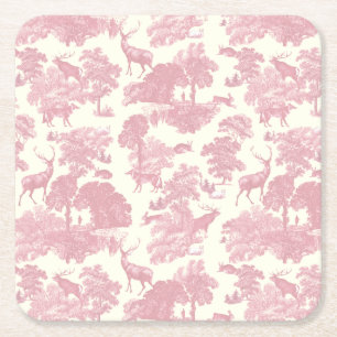 Posavasos Cuadrado De Papel Elegante Moda Ligera De Tejido Rosa Cervante Woodl