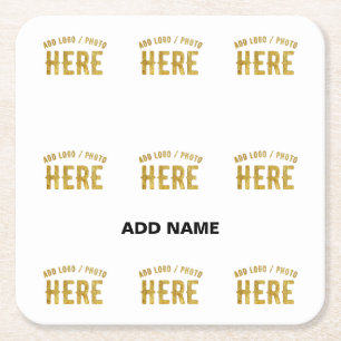 POSAVASOS CUADRADO DE PAPEL ELEGANTE MODERNO PERSONALIZABLE BLANCO VERIFICADO