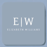 Posavasos Cuadrado De Papel Elegante Monograma moderno Minimalista azul turbio<br><div class="desc">Presentamos nuestra Dusty Blue Minimalista Monogram Elegant Collection: Eleva tu estilo con sofisticación y encanto intemporal. Nuestra colección presenta diseños minimalistas en un suave y polvoriento matiz azul, realzados con elegantes monogramas adaptados a su gusto personal. Desde la papelería refinada hasta los accesorios versátiles, cada pieza de nuestra colección está...</div>
