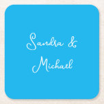 Posavasos Cuadrado De Papel Elegante Personalizado personalizado azul de Azure<br><div class="desc">El azul Azure es uno de los colores más llamativos y llamativos de la historia. ¿Por qué no reflejar tu propia personalidad y gusto a otros con esta plantilla diseñada de forma única?</div>
