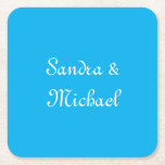 Posavasos Cuadrado De Papel Elegante Personalizado personalizado azul de Azure<br><div class="desc">El azul Azure es uno de los colores más llamativos y llamativos de la historia. ¿Por qué no reflejar tu propia personalidad y gusto a otros con esta plantilla diseñada de forma única?</div>