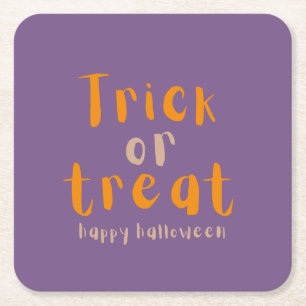 Posavasos Cuadrado De Papel Elegante truco de Halloween o esparce papel