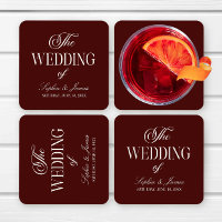 Elegante Vintage Marfil Burgundy Oscuro Boda