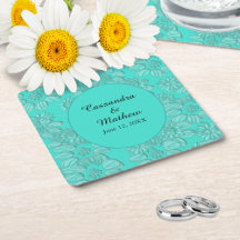 Elegantes margaritas en Boda de color turquesa flo