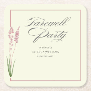 Posavasos Cuadrado De Papel Elegantes mujeres Pastel Wildflower Fiesta de desp