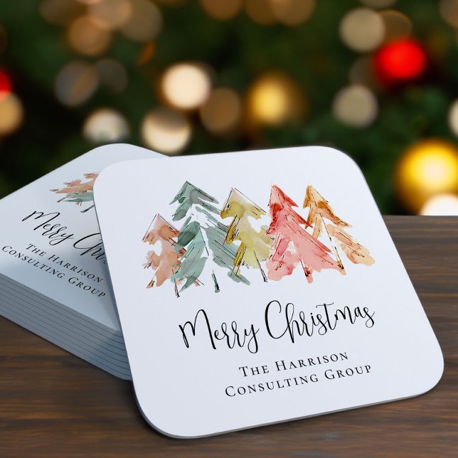 Posavasos Cuadrado De Papel Elegantes vacaciones de navidad en los negocios (Subido por el creador)