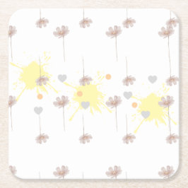 Posavasos Cuadrado De Papel Elegent modren dazie flower