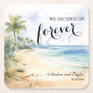 Posavasos Cuadrado De Papel Elegimos Forever Elegant Wedding