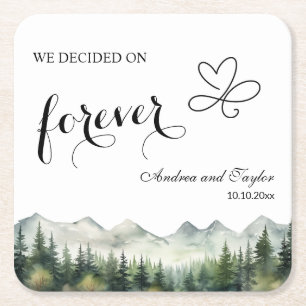 Posavasos Cuadrado De Papel Elegimos Forever Elegant Wedding