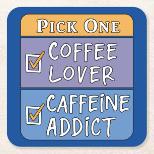 Posavasos Cuadrado De Papel Elegir un café o cafeína