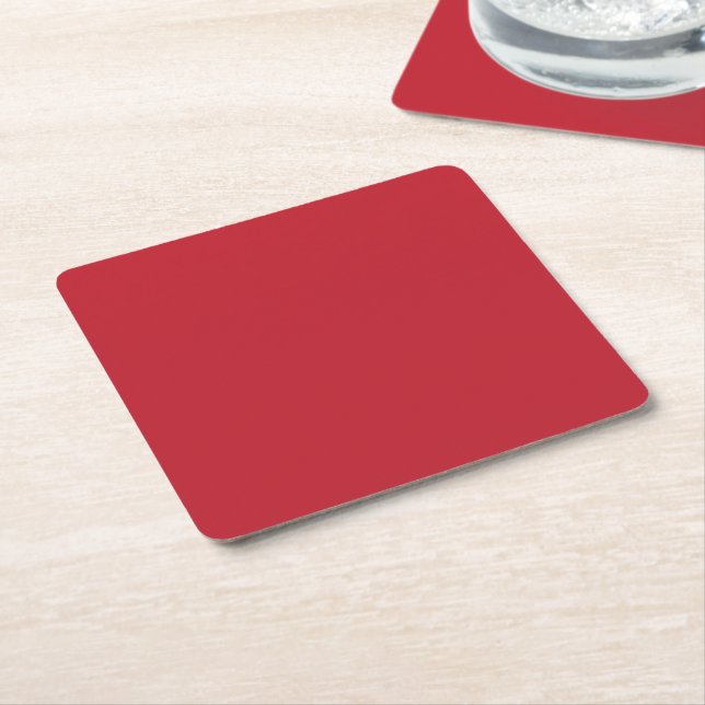 Posavasos Cuadrado De Papel Elevar el diseño a fondo rojo y blanco (En perspectiva)