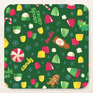 Posavasos Cuadrado De Papel Elf the Movie Candy Pattern