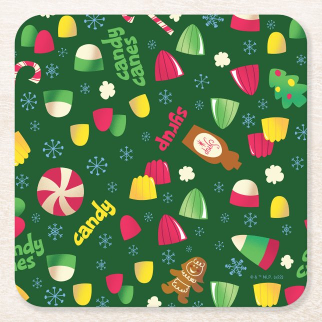 Posavasos Cuadrado De Papel Elf the Movie Candy Pattern (Anverso)