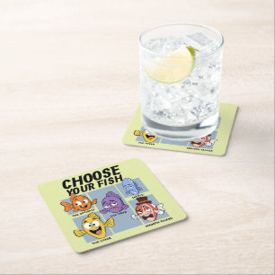 Posavasos Cuadrado De Papel Elige tu pez divertido