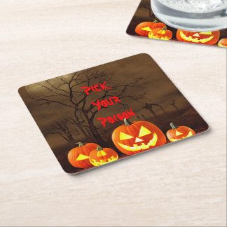 Posavasos Cuadrado De Papel Elige tu veneno Halloween Espeluznante Cementerio